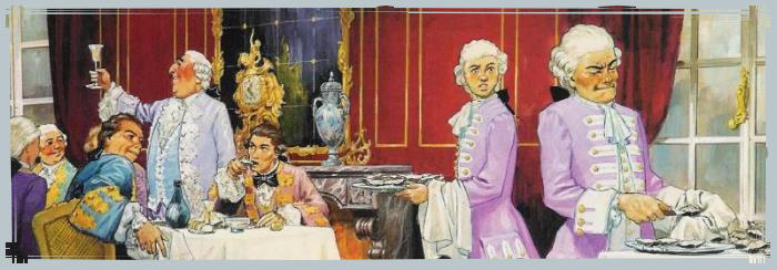 nobles à table sous Louis XV